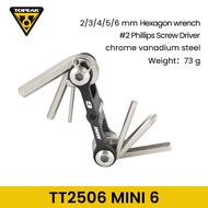 VFDRT TOPEAK ชุดเครื่องมือจักรยานภูเขาถนนคอมโบตัวรับชุดเครื่องมือซ่อมแซม TT2506คีมแหลมหกเหลี่ยมเครื่