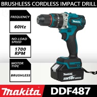 Makita DDF487-13MM Red Circle Taladradora Inal Á Bria 18V Brushless Electric Tool Hammer Drill Cordl