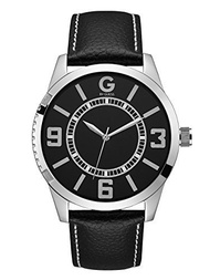G by GUESS Men s Black and Silver-Tone Analog Watch
