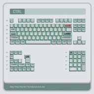 Keytok CTRL Green Keycaps KOL Profile Double shot Dye sub Printed PBT+PC Keycap 122-Keys