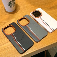 For VIVO IQOO 13 15 Magnetic Wireless Charger Case Magnetic Luxury Color Blocked PU Leather Ultra Th