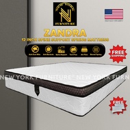 Free Shipping / Zandra 12inch Spine Support Spring Mattress / Tilam / 床 ( Single / Super Single / Qu