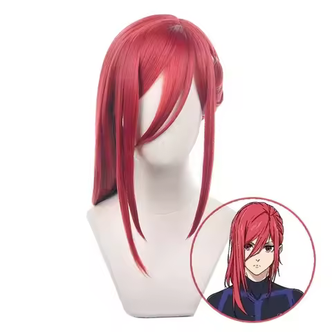 Red Braided Braids Hair Heat resistant Wig Halloween Party Isagi Yoichi Wigs Anime Blue Lock Hyoma C
