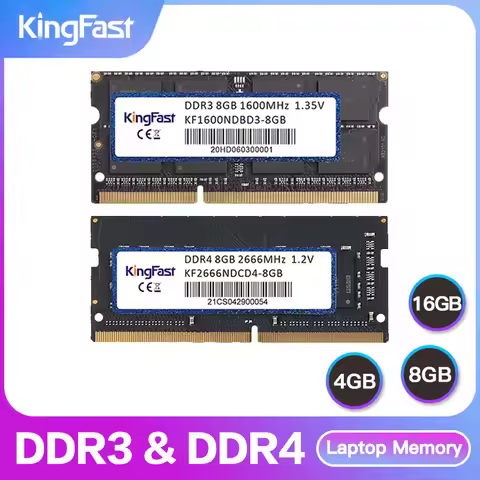 KingFast DDR3 DDR4 4GB 8GB 16GB Laptop Memory Ram 1600 2400 2666 3200 DDR3L 204Pin 260Pin Sodimm Not