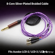 8Core Purple 2.5/3.5/4.4mm/XLR 6.35MM Balanced Earphone Headphone Upgrade Cable for Audeze LCD-3 LCD