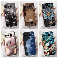 For Google Pixel 7 Pro Pixel7 New Cute Cartoon Floral Casing Google Pixel 7 7pro Black Silicone Soft