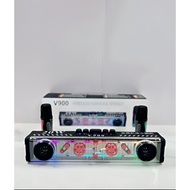 V900 Wireless Bass Woofer HIFI Music BT Speaker Bar LED Colorful Light Speaker With Wireless Mic