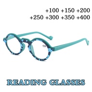 กรอบทรงกลมขนาดเล็กแว่นอ่านหนังสือแฟชั่นแว่นสายตายาวฮิปฮอปแว่นตาสายตายาวมีเกรด + 1.0 + 4.0
