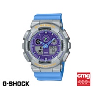 CASIO นาฬิกาข้อมือผู้ชาย G-SHOCK YOUTH รุ่น GA-100EU-8A2DR วัสดุเรซิ่น สีฟ้า