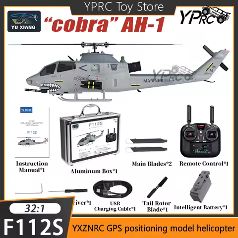 YuXiang F112S RC Helicopter AH-1 Cobra 32:1 No Aileron Military Armed RC Plane GPS Positioning YXZNR
