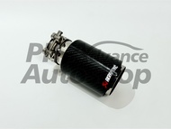 Akrapovic Exhaust Single Tip Muffler Tail Pipe Akrapovic Carbon Fiber Glossy Universal (SILVER)