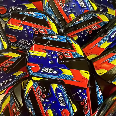 Oscar Piastri 2024 Helmet Enamel Pin, Racing Helmet