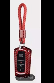 กรอบรีโมทคาบอนแท้พร้อมพวงกุญแจ T-CARBON Toyota Hilux Revo รีโว่ Alphard Vellfire fortuner พวงกุญแจคา