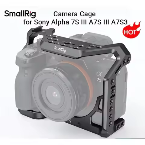 SmallRig a7s3 A7siii DSLR Cage for Sony Alpha 7S III Camera Cage With Cold Shoe Mount and Nato Rail 