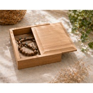Minimalist Multifunctional Sliding Wooden Box Size 30 x 30 x 7 | WOODEN SPOON HOLDER | Table Organiz