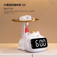 YQ Lucky Cat Detachable Electronic Clock Hallway Key Ornaments Gathering Decorations Living Room Office Desk Surface Pan