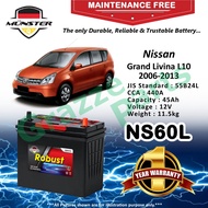Münster Robust MF CMF NS60L | 55B24L (45AH) Car Battery Bateri Kereta for Nissan Grand Livina L10 20