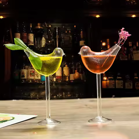 Bird Glass Transparent Bird-Shaped Cocktail Glass Lead-Free High Shelf Wine Glass Wine Glass Bird-Sh