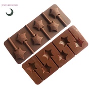 6 Star Silicone Lollipop Mold Chocolate Candy Chip Mold Five-pointed Star Chocolate Bar Star Lollipo