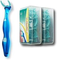 T.Smile Evolutionary Clean Dental Flossers, Kit of Refills Plus Mid-Length Handle (1 Handle + 100 Re