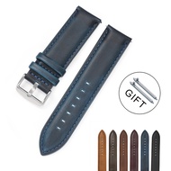 Oil Tanned Leather 22mm 20mm 18mm Watchband Quick Release Watch Band Strap Black Red Brown for Men W