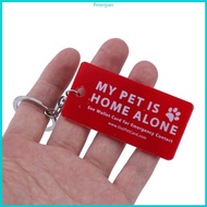 RPAN Emergency Dog Cats is Home Alones Alerts Pet Emergency Contact Keychain Card Key with Emergency