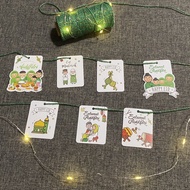 ((OMOYAA.SG))-50 PCS INCLUDE 10M STRING -HARI RAYA TAGS -AIDILFITRI STICKER - RAYA DECOR-CUTE STICKER | sampul duit raya