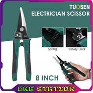 TUOSEN 8 Inch Electrician Plier Wire Cutter Metal Sheet Cutter Snip Cutter Cardboard Cutter Tin Cutt