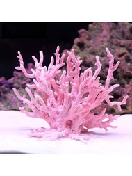 1入組樹脂製水族箱裝飾品,粉色模擬珊瑚-軟珊瑚模擬水族箱裝飾品,適用於鹽水箱