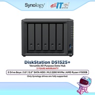 Synology DS1525+ 5-Bay NAS DiskStation Server RAID 2.5GbE NVMe Cache Expandable Storage for Business