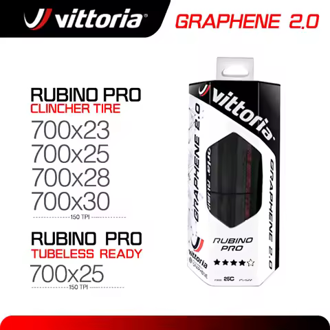 Vittoria RUBINO PRO Road Tire 700×25/28 Graphene 2.0 Tubeless/Clincher Folding Tires 150TPI For 700X