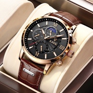 2022 LIGE Watch For Men Top Brand Luxury Men Wrist Watch Leather Quartz Watch Sports Waterproof Male Clock