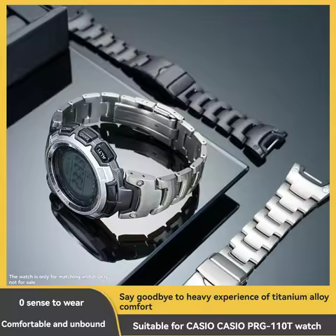 Modified PRW-1300Y Lightweight Titanium Alloy Watch Strap for Casio PROTREK Mountaineering Watch Cha