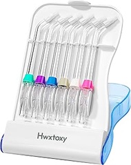 Hwxtoxy Replacement Tips for Waterpik Water Flosser Waterpik' Replacement Parts, Storage Case &amp; AquaFlosser 6 Tips (6 Orthodontic Tips)