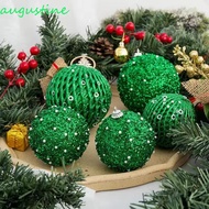 AUGUSTINE 6/12pcs Christmas Ball, Glitter Foam Festive Decorative Ball, Party Decor 8/10cm with Sequ