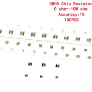 【Hot item】 100Pcs 0805 SMD 1% 1/4W 0R 10M chip resistor 0 10R 100R 220R 330R 470R 1K 4.7K 10K 47K 10