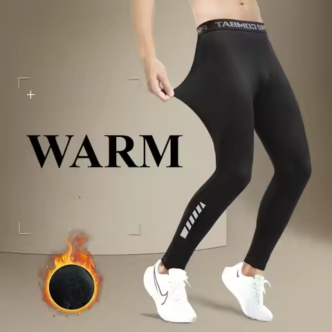 Men's Basketball Running Leggings Sportswear Keep Warm Gym Fitness Tights Workout Training Jogging S