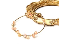 天然櫻花瑪瑙冰透果凍體編織黃銅手鍊  客製化