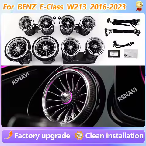 Accessories W213 Car For Benz E-Class W213 2016-2023 64 Colors LED Air Vents Ambient Light Turbine N
