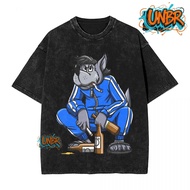 UNBR Washed T Shirts Gopnik Russian Squat Nu Pogodi Wolf Russia