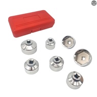 [CARMY] 7 Pieces 3/8'' Oil Filter Cap Wrench Socket Set Tool Kit, 24 27 29 30 32 36 38mm Replacement
