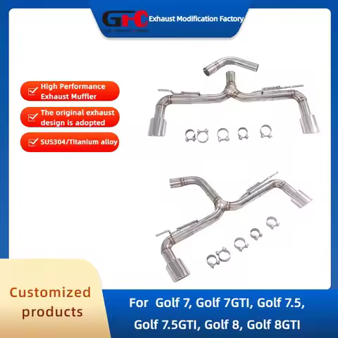 GFC Exhaust Pipe for Golf 7 7GTI 7.5 7.5GTI Golf 8 8GTI Mk7 Mk8 High-Performance 304 Stainless Steel