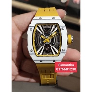 HAOFA 1906 Carbon TPT Mechanical Watch (Yellow)