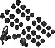 A-Focus 16 Pairs 3.8mm Inner Hole Ear Tips Fit Most in-Ear Earbuds ( Inner Hole 3.8mm -4.5mm ), Replacement Silicone Eartips Compatible with Beats Flex WF-1000XM4 and Powerbeats Pro, Black