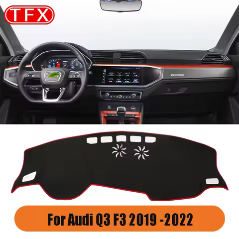 Flannel Car Dashboard Cover Mats For Audi Q3 8u F3 2012~2022 Avoid Light Pads Anti-Uv Case Carpet Pr