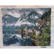 [Completed]  Framed Ready to Hang Paint by numbers Austria Hallstatt Travel Europe Tourism Scenery P