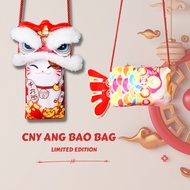 CNY Kids Ang Bao Pouch Limited Edition New Year Dancing Lion Sling Bag Chinese New Year Red Packet Pouch