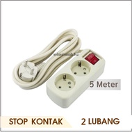 2-Hole GroundedStop Kontak 5M Cable 5 meters 2lb 5 meters