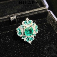 HILARY JEWELRY Sterling Korean Silver Emerald Perempuan Cincin Perak 925 Adjustable Personality 純銀戒指 Accessories Women Ring Original For R1866