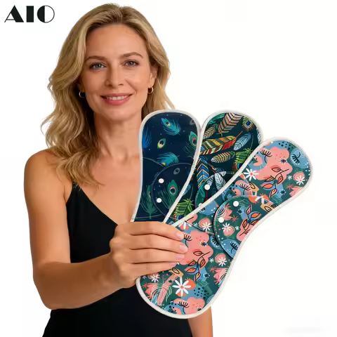 AIO Breathable Cloth Pads Soft Washable Feminine Panty Liners Sanitary Pads Napkin Daily Reusable Me